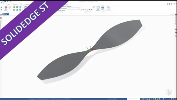 Videotutorial – solidedge st 10 – surfaces – Propeller / Airblade with sweep