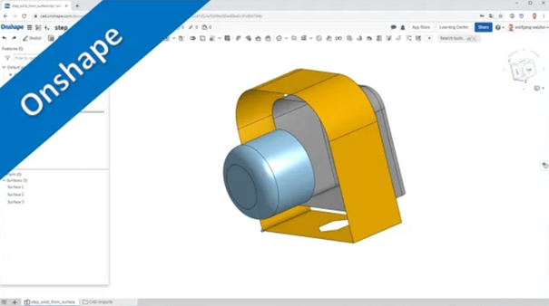 Videotutorial – onshape – part design – Solid from Face / Surface