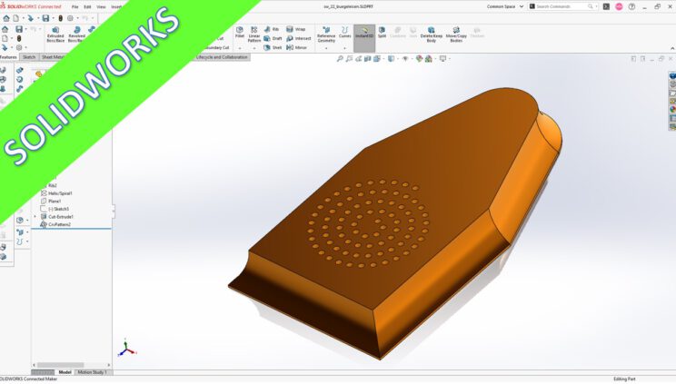 Videotutorial – solidworks 2022 – part design – 9.3 Buegeleisen – Ironing Plate